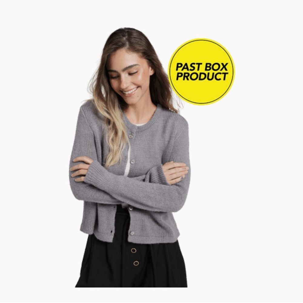 NIA ‘Ariana’ Gray Button-Front Knit Cardigan (L/XL) NWOT